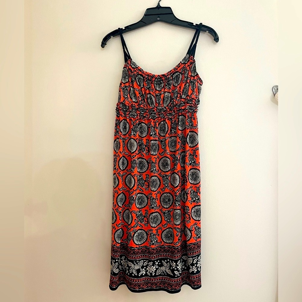 Max Studio Red and Black Sleeveless Sundress